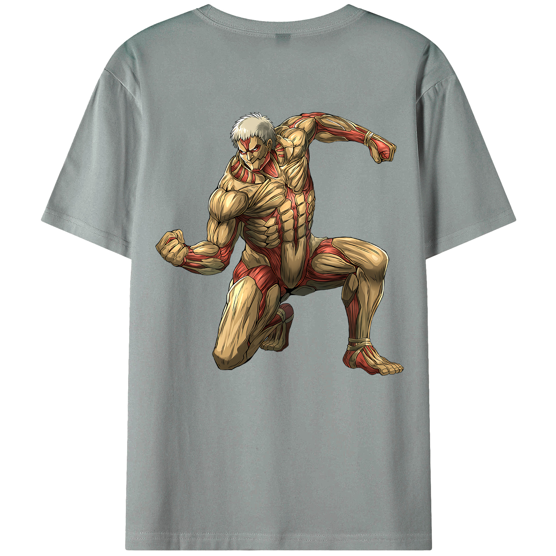 （画像用） 進撃の巨人 Attack on Titan 綿100％ メンズ半袖Tシャツ（バックプリント） 通気性